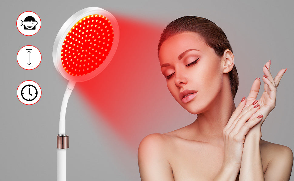 Shyineyou Red Light Therapy Device 80LEDs Infrared Light Therapy with  Stand(15-60),660nm ＆850nm Deep Red Light Therapy for Face,Body,Pain,Skin